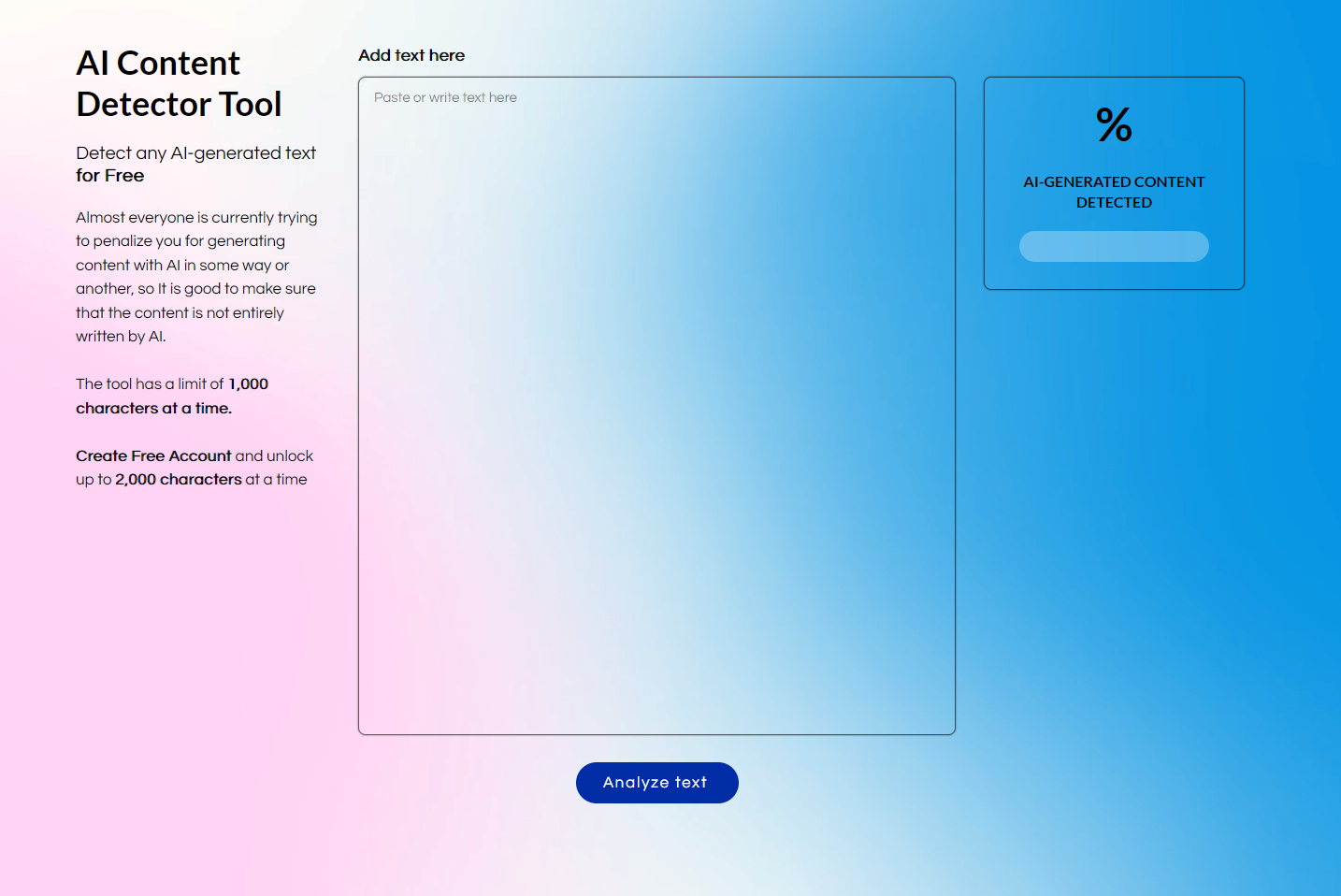 AI Content Detector Tool