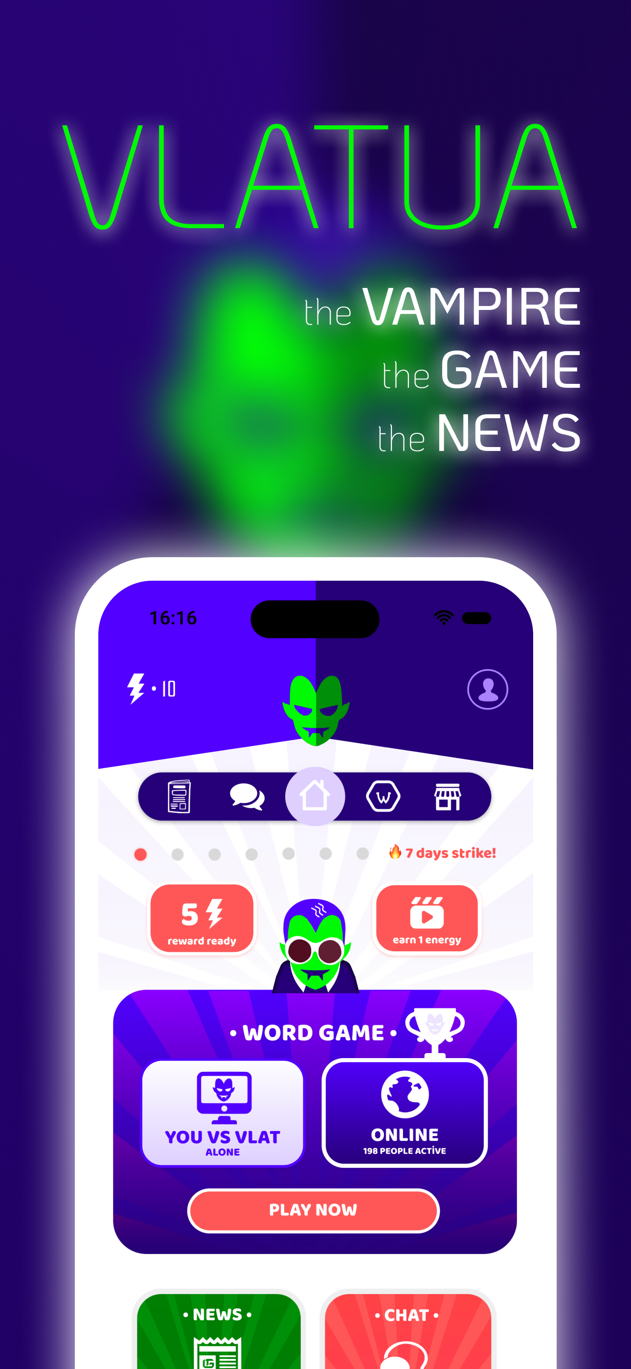 Vlatua: Word Game and Fun News