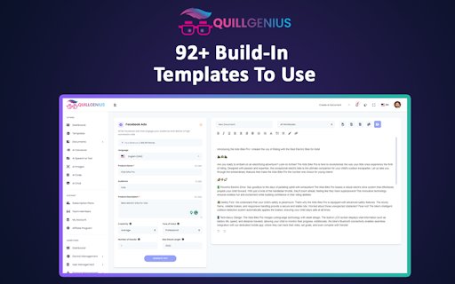 QuillGenius AI Copywriting Tool