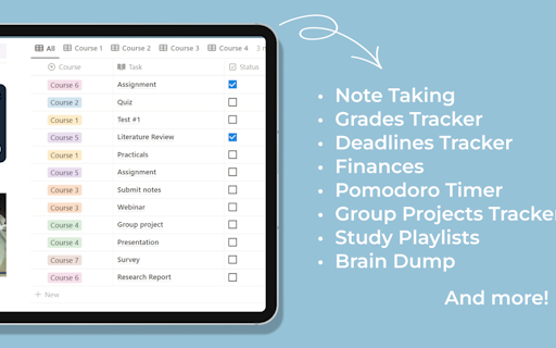 Notion Academia Planner
