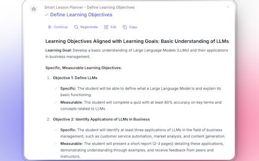Smart Lessons Planner
