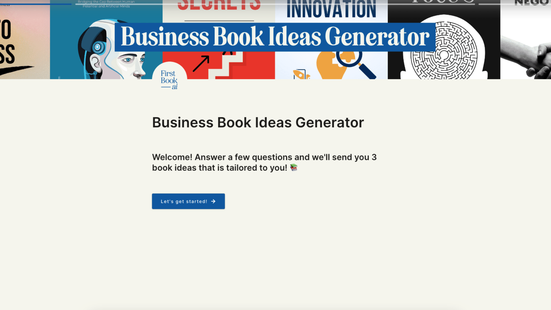 First Book ai - Book Ideas Generator
