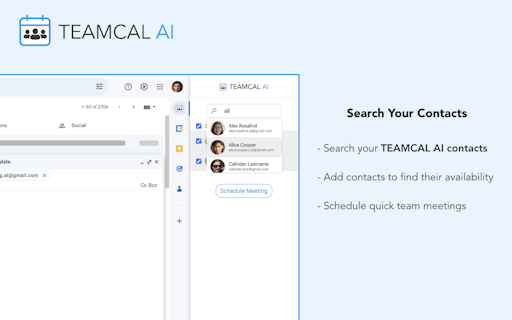 TEAMCAL AI Chrome Extension for Gmail