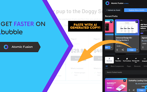 Atomic Fusion: AI Copy for Bubble Pages