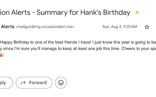 Occasion Alerts