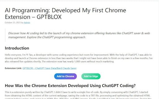 GPTBLOX - ChatGPT/Bard/Claude Save Data
